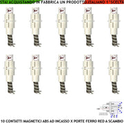 Contatti Magnetici Cilindrici In ABS ad Incasso a Scambio Per Antifurto 10 Pezzi Sensori Reed Rilevano Posizione Porta in Ferro Campo Lavoro 15 mm 3 Fili C.NC.NA Max 30V 10W Fissaggio a Scomparsa IP67
