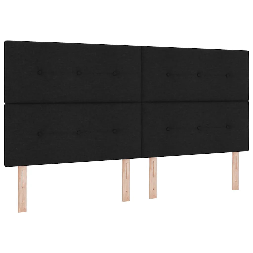 Letto a Sorgente LED con materasso Nero 200 x 200 cm Tessuto 3343527