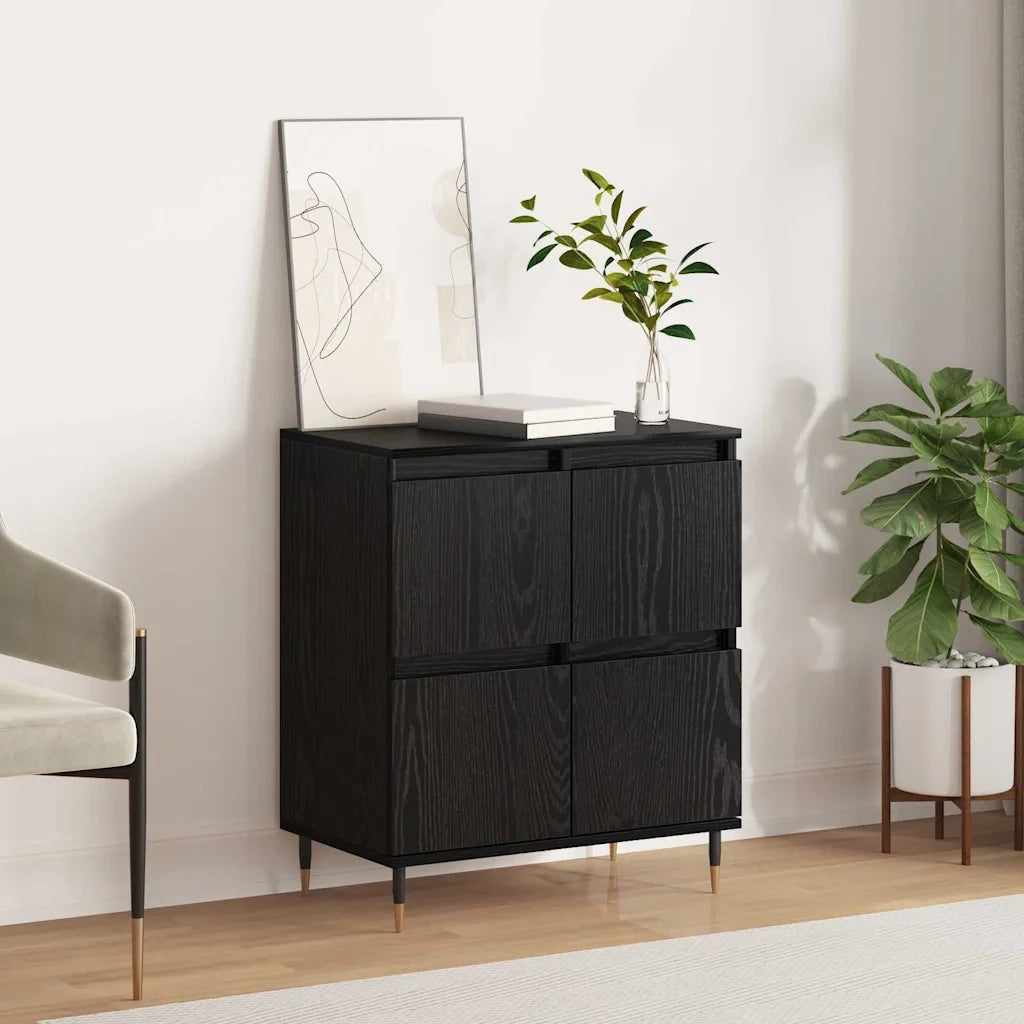 Credenza-Buffet-Armadio da cucina Rovere Nero 60 x 35 x 70 cm 159943