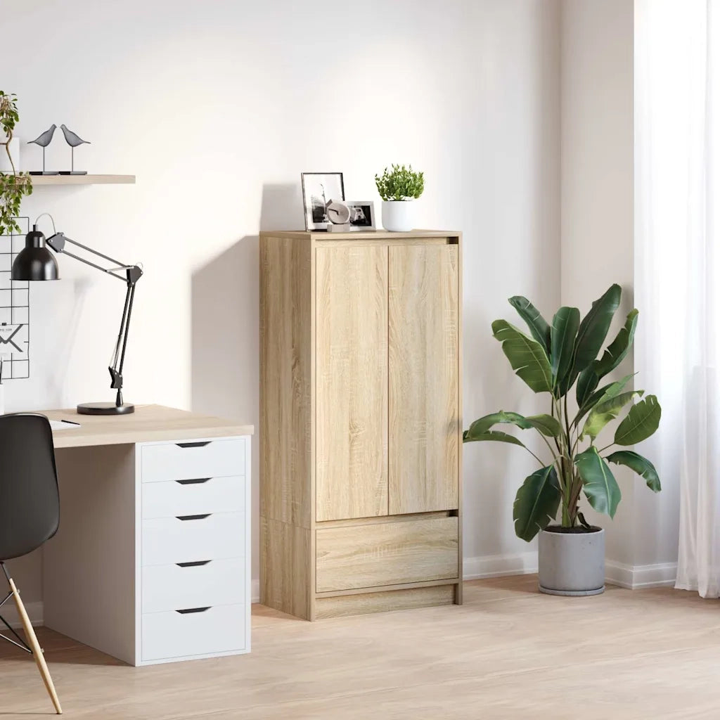 vidaXL Armadio con Cassetto Rovere Sonoma 55,5x34x119,5 cm Truciolato