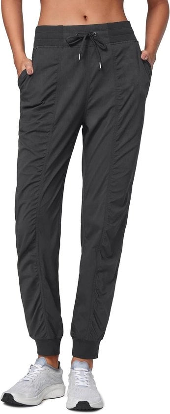 Jogging brogues leggere per donne 28.5” con vita alta per jogging all'aperto e abbigliamento informale con tasche.
