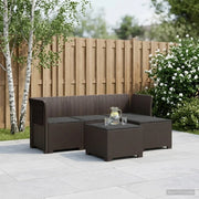 Divano da giardino 4 posti con cuscini aspetto rattan PP 3443931