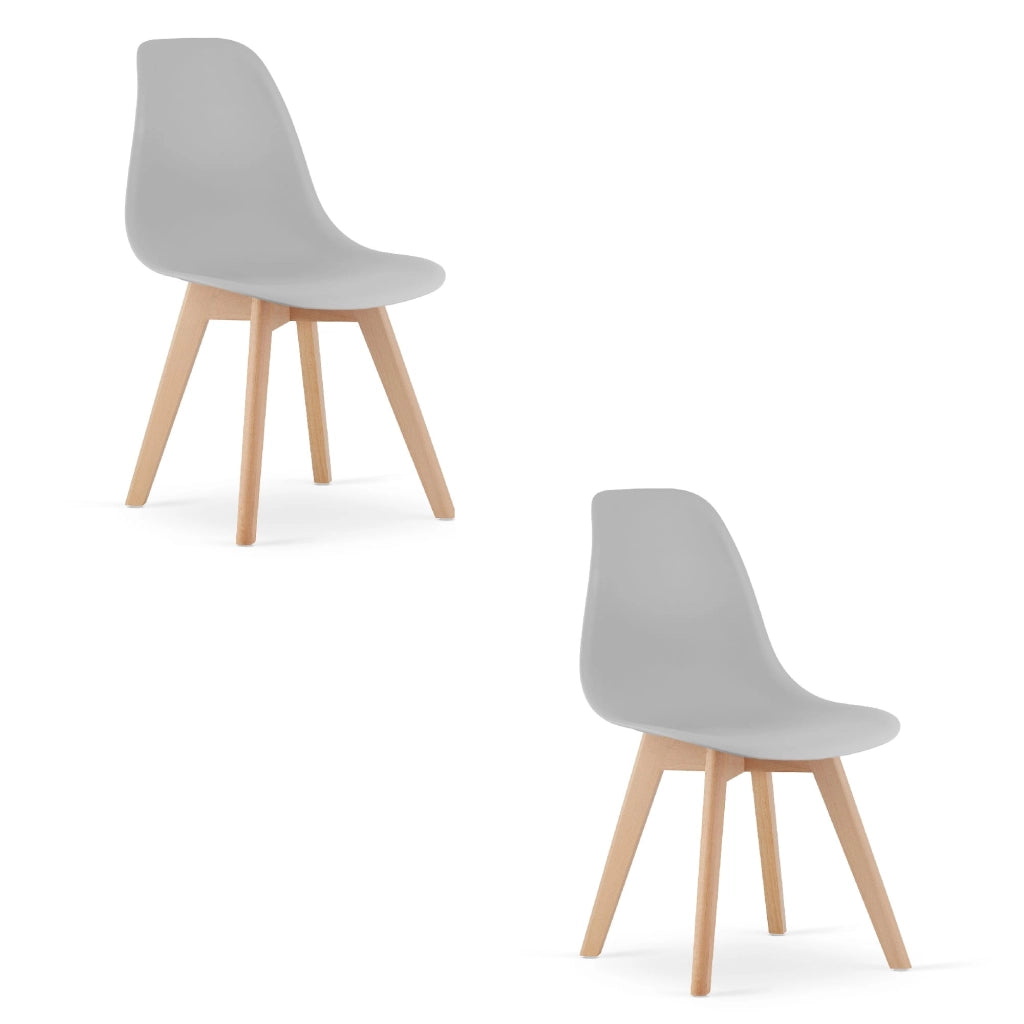 Sedia ergonomica Valora KITO con gambe in legno grigio per soggiorno x2