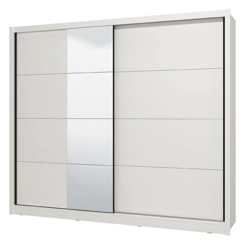 Armadio Camera da Letto Pedavena, Guardaroba Grande Appendiabiti, 251x215.5h cm Bianco Opaco