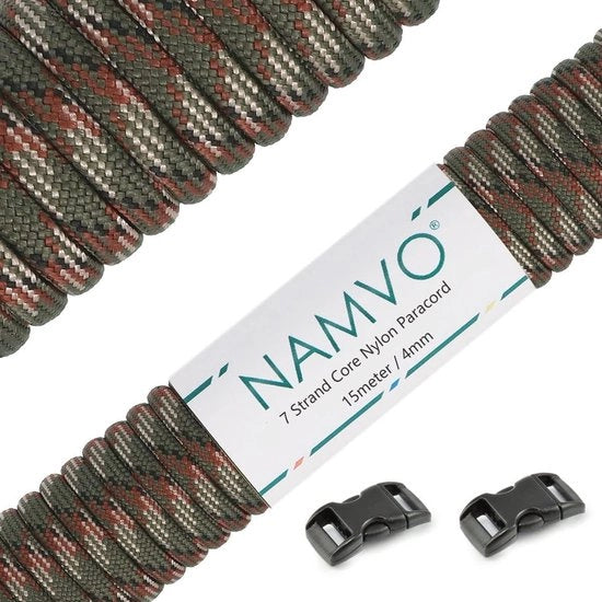 Paracord 550 - 15 Metri di Corda Forte e Duratura per Outdoor, Campeggio e Progetti Creativi