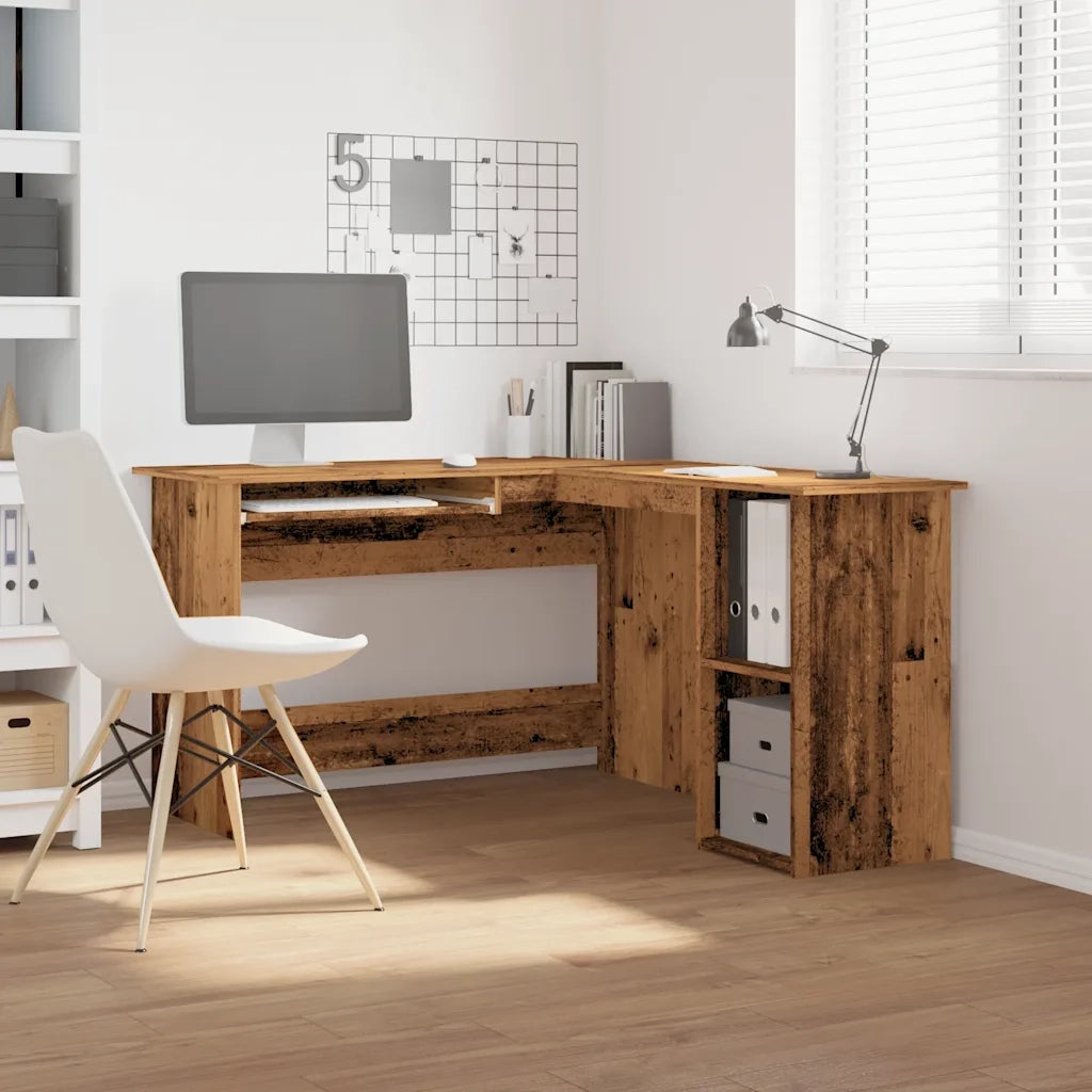 Scrivania Angolare Legno Antico 120x140x75 cm Legno Multistrato