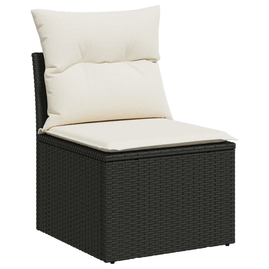 Set di divani 6 pz Nero e Bianco Crema 3447290