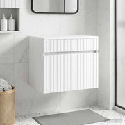 Mobiletto da Bagno a Muro Bianco Lucido 59 x 44,5 x 50 cm 890636