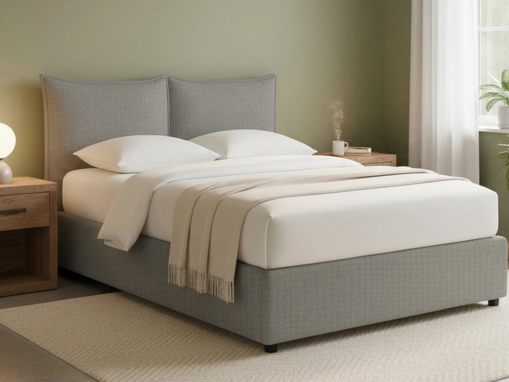 Wetherby, Letto Matrimoniale Sfoderabile Made in Italy, Grigio Cenere