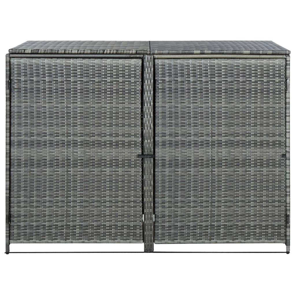 Pensilina per doppio bidone resina intrecciata 148 x 77 x 111 cm antracite 02_0022381