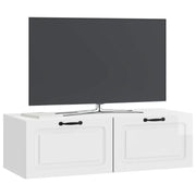 Mobile TV da Muro | Armadietto TV | Mobile Porta TV Bianco Lucido 98 x 41 x 30 cm