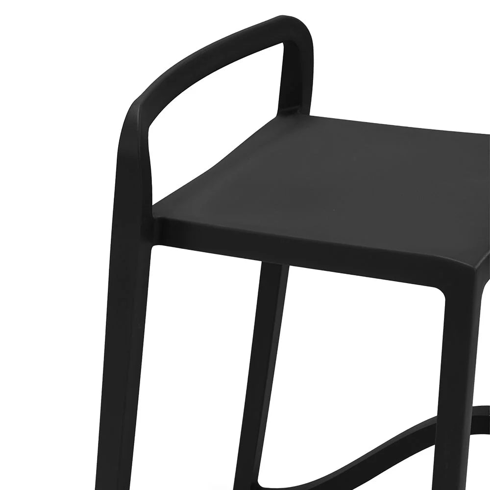 Set 3 sgabelli in polipropilene EOLO altezza seduta 75cm, impilabile, idrorepellente, resistente ai raggi UV, design moderno e innovativo, ideale per la cucina, la veranda o giardino colore Ghisa
