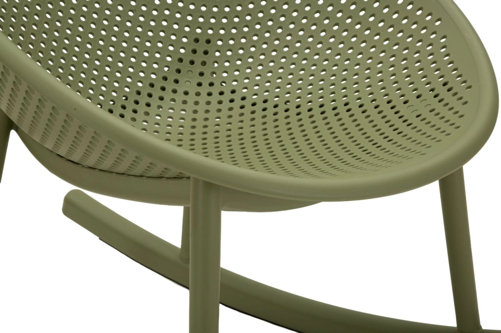 Sedia a Dondolo Ibiza Verde 66x88x80 cm in Polipropilene Verde