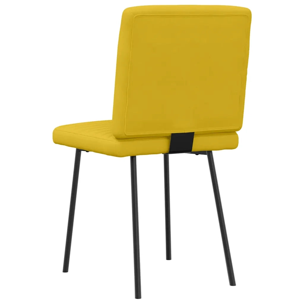 Sedie da Pranzo 6 pz Gialle in Velluto 3315533