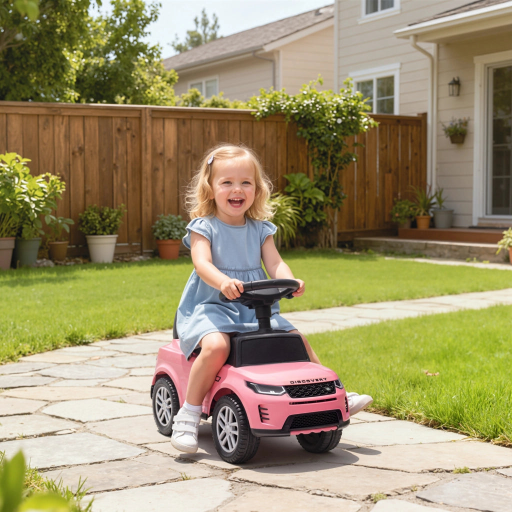 Coche Correpasillos Land Rover per Bambini 18-36 Mesi con Ripiano e Suoni ¨C Minimal ¨C Rosa
