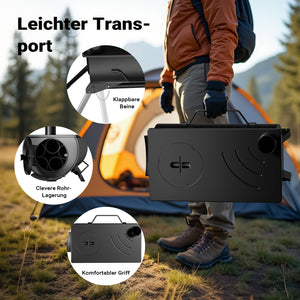 Stufa a legna da campeggio in acciaio (Q235), robusta stufa da tenda 85 x 57,5 x 238 cm, stufetta portatile, riscaldamento da tenda