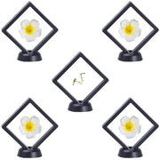 5 standard per moneta, supporto 3D fluttuante, scatola per display di monete, pellicola trasparente, con standard, per monete, esemplari, gioielli, collane, orecchini, medaglioni, pietre (nero)