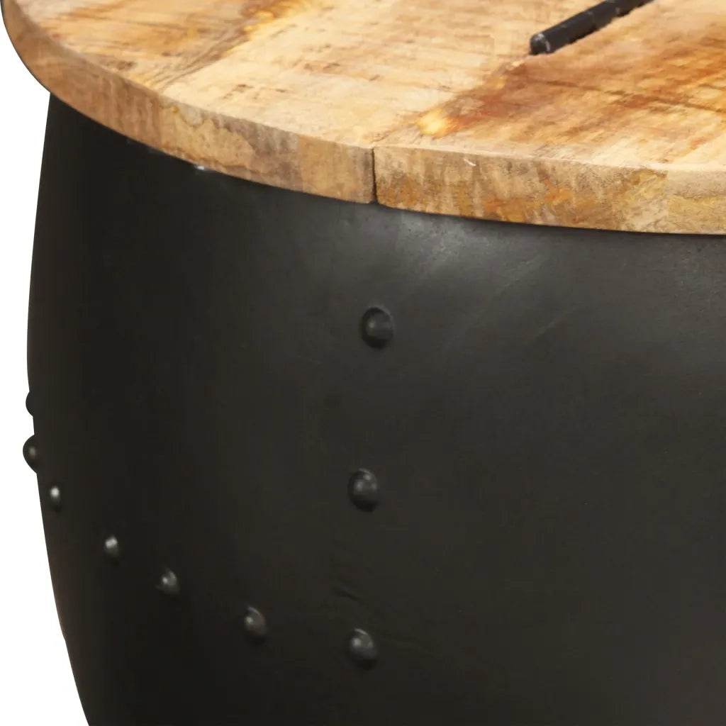 Tavolino da CaffÃ¨ Rotondo 53x43 cm in Legno Massello di Mango cod mxl 78622