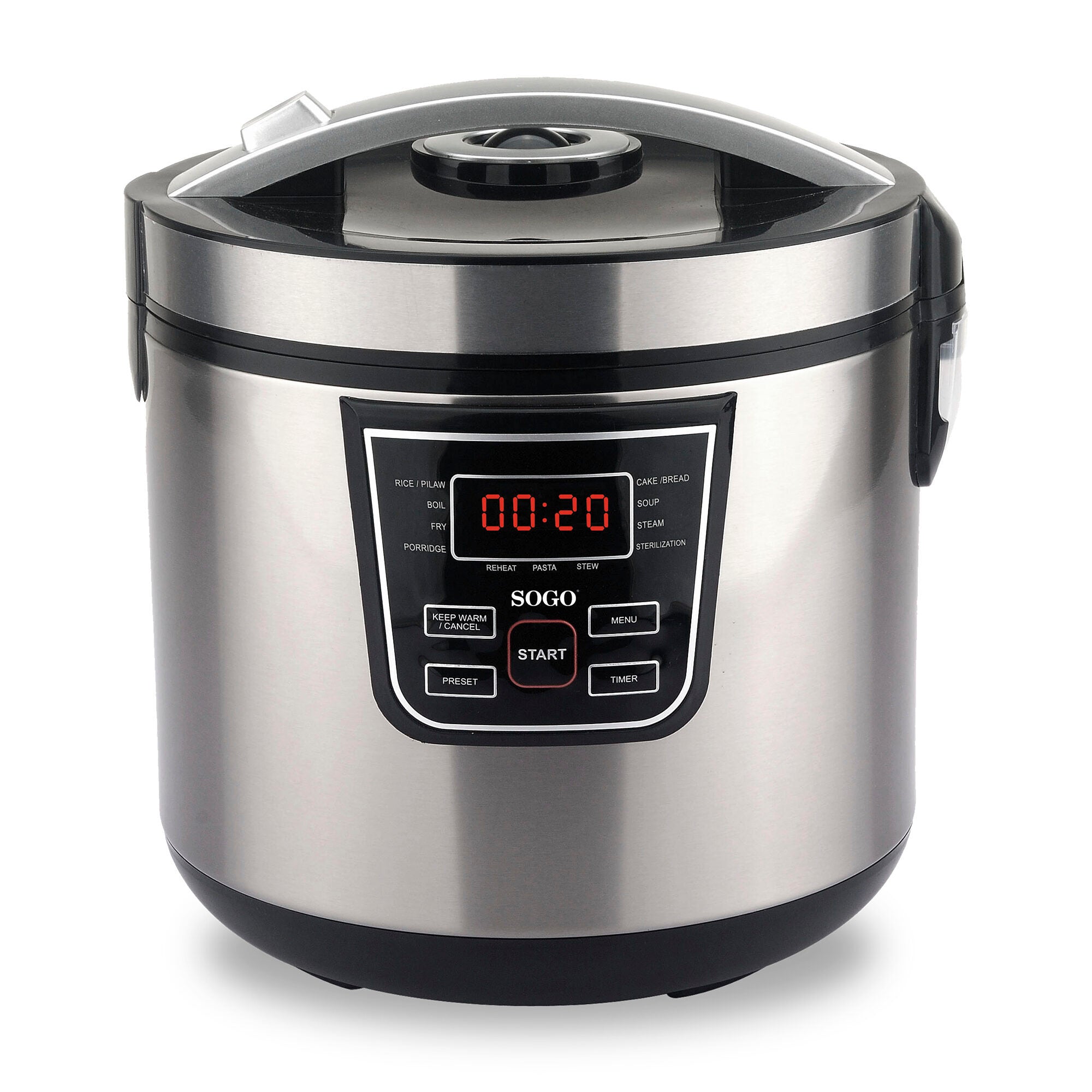 SOGO Robot da Cucina Multifunzione 5L – 11 Programmi, LCD, Timer, Antiaderente, Acciaio Inox, Cottura 3D, Accessori Inclusi