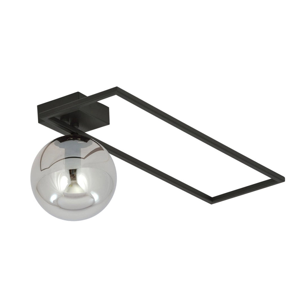 Lampada da soffitto Imago in acciaio nero e vetro grafite