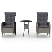 Set da Bistrot per Giardino 3 pz | Set Salotto da Giardino in Polyrattan Grigio