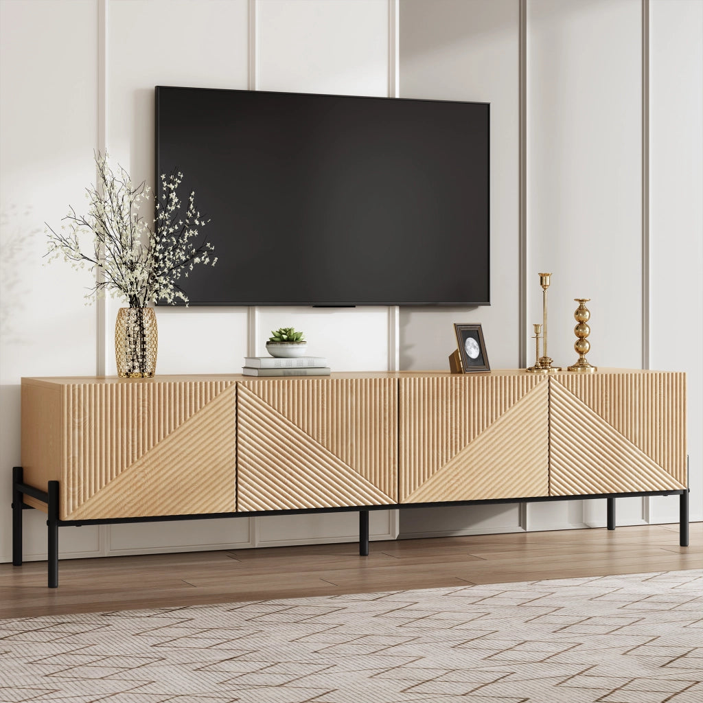Mobile TV con 4 Ante e Design 3D ¨C Xylo ¨C Soggiorno Moderno