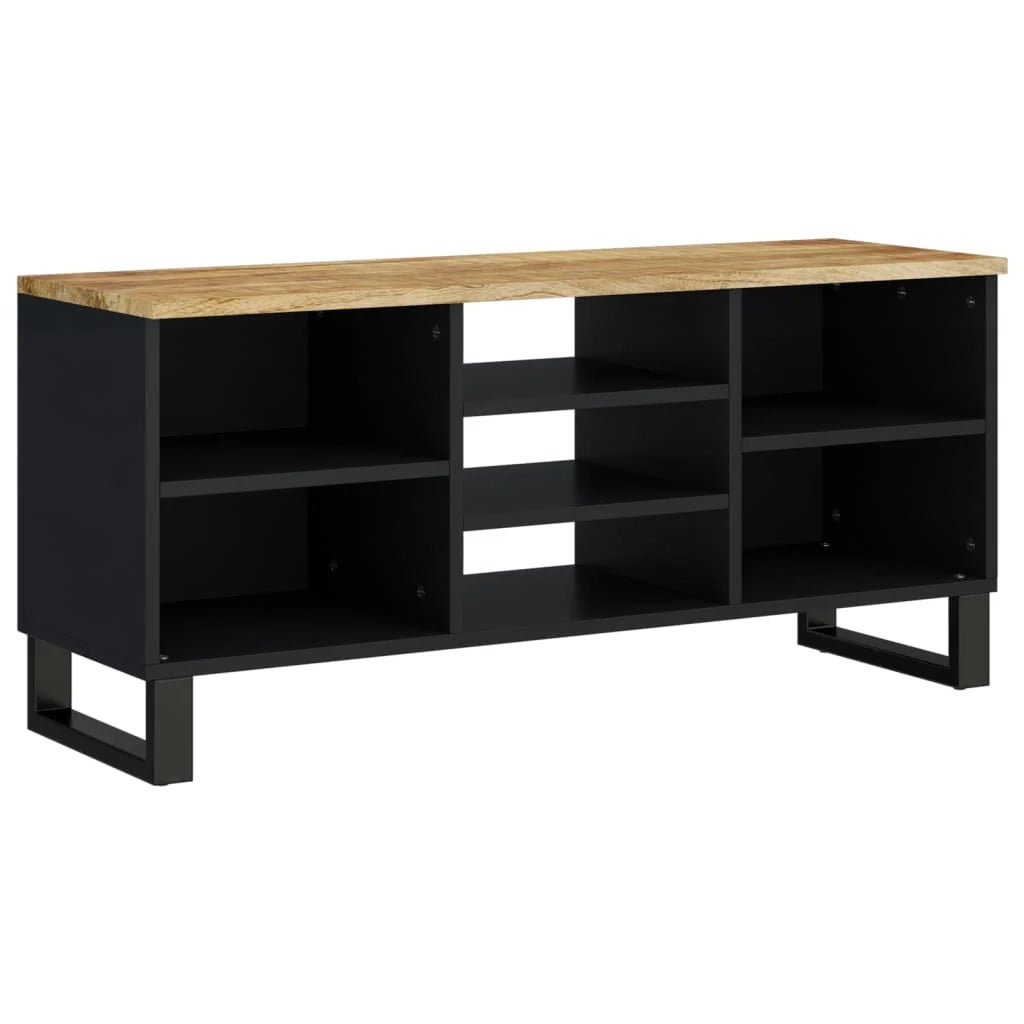 Mobile TV multimediale scaffale TV credenza mobile TV sala da pranzo soggiorno camera da letto 100 x 33 x 46 cm legno di mango e marrone ingegnerizzato 02_0025448