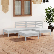Set Divani da Giardino 5 pz in Legno Massello di Pino Bianco  cod mxl 69714