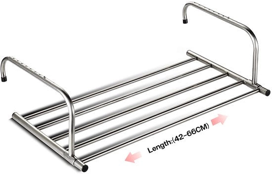 Utsideeabile Kledingrek a Parete Utsideeabile con Riscaldamento per Bagni e Camere, Riscaldamento e Asciugatura per Bagni e Camere, Misura 42-66 cm, Costruito in Acciaio Inossidabile.