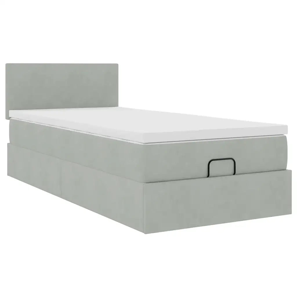 Struttura Letto Pouf con Materasso 90x190 cm in Velluto 3311669