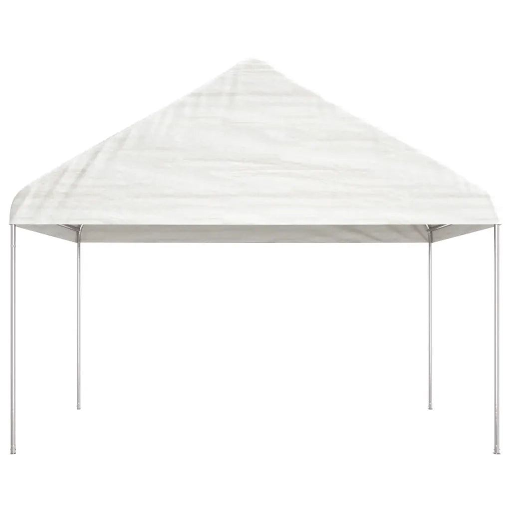 Gazebo con Tetto Bianco 4,08x2,23x3,22 m in Polietilenecod mxl 121302