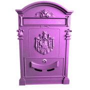 Trade Shop - Cassetta Postale Buca Lettere In Stile Antico Classico In Alluminio Verniciato - Viola
