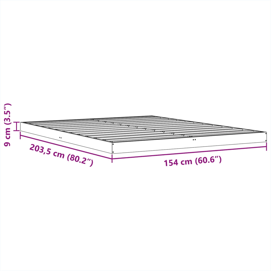 Giroletto Marrone Cera 150x200 cm in Legno Massello di Pino 847149