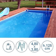 Piscina fuori terra con tubolari LAGUNA BASIC 4,80x3,80 m - h.125 cm