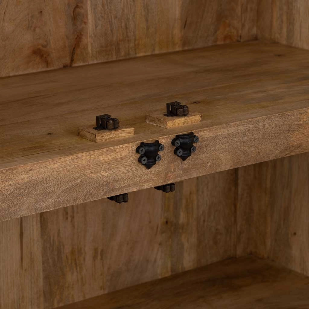 Vetrina in legno con 4 ante marroni, 110x45x200 cm