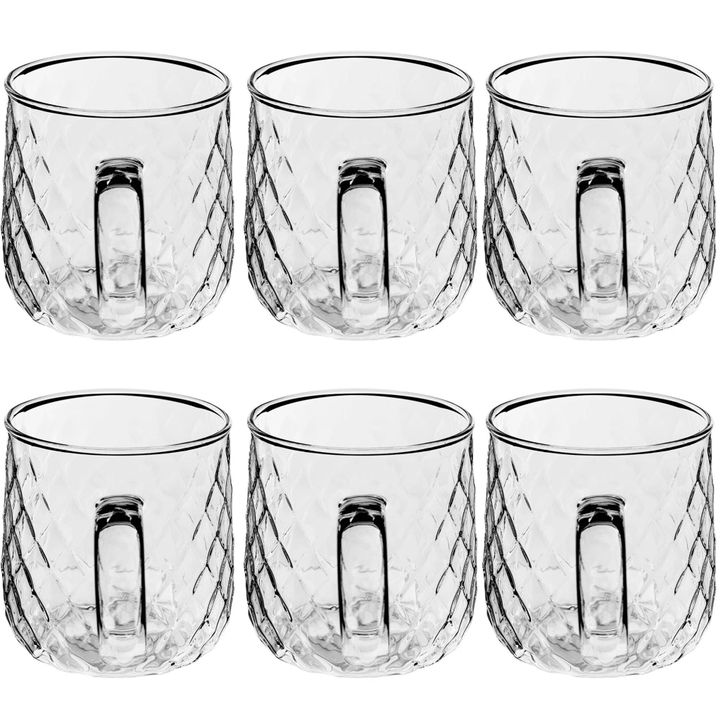 Set di 6 bicchieri da tè KADAX con manico per caffè, 350 ml.