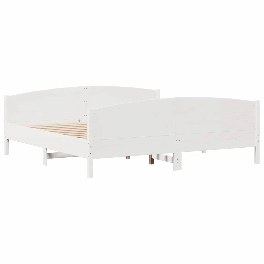 Letto senza Materasso Bianco 180x200 cm Legno Massello di Pino