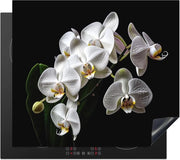Induttore di Protezione 60x52 cm - Piastra di Cottura con Superficie Antiscivolo e Motivo di Fiori di Orchidea