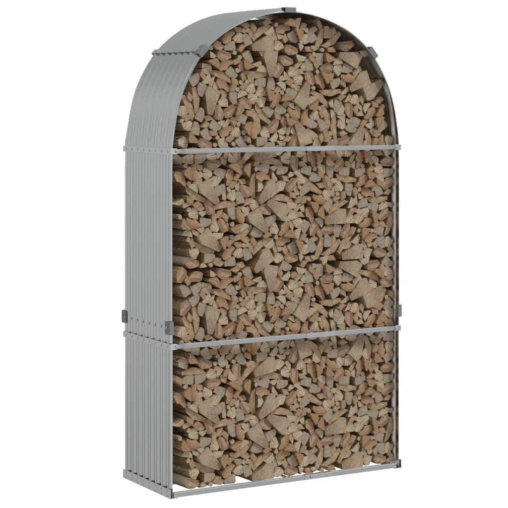 Portalegna argento 120 x 45 x 210 cm acciaio zincato Argento 02_0043791