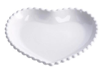 1 Pezzo Piatto da Cucina in Ceramica Forma Cuore 25,5 x 25 cm