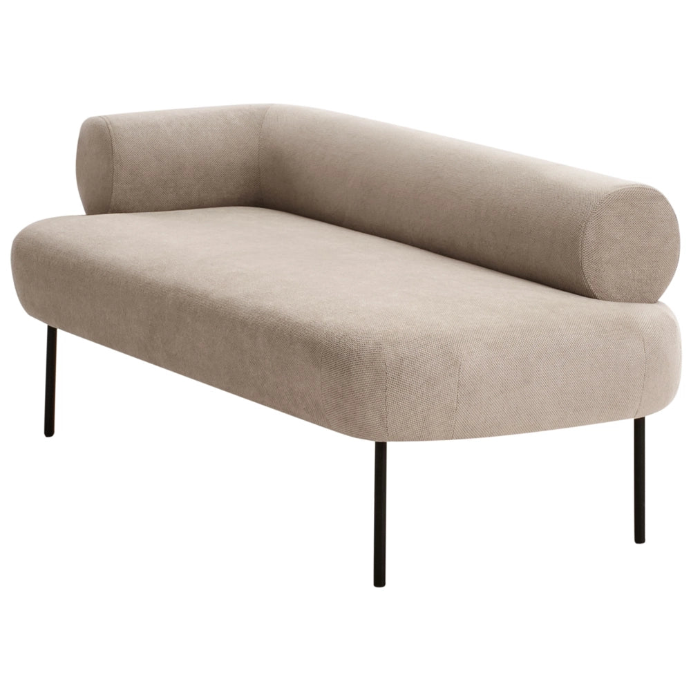 Chaise Lounge Tortora Sinistra in tessuto poliestere con cuscini decorativi Gambe in metallo Soggiorno di design moderno