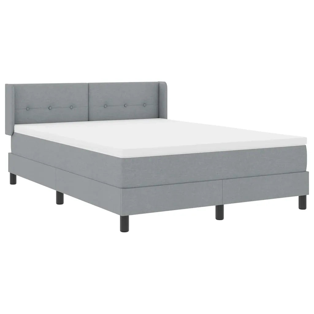 Letto a molle con testiera Grigio chiaro 190 x 140 cm Tessuto 3341097