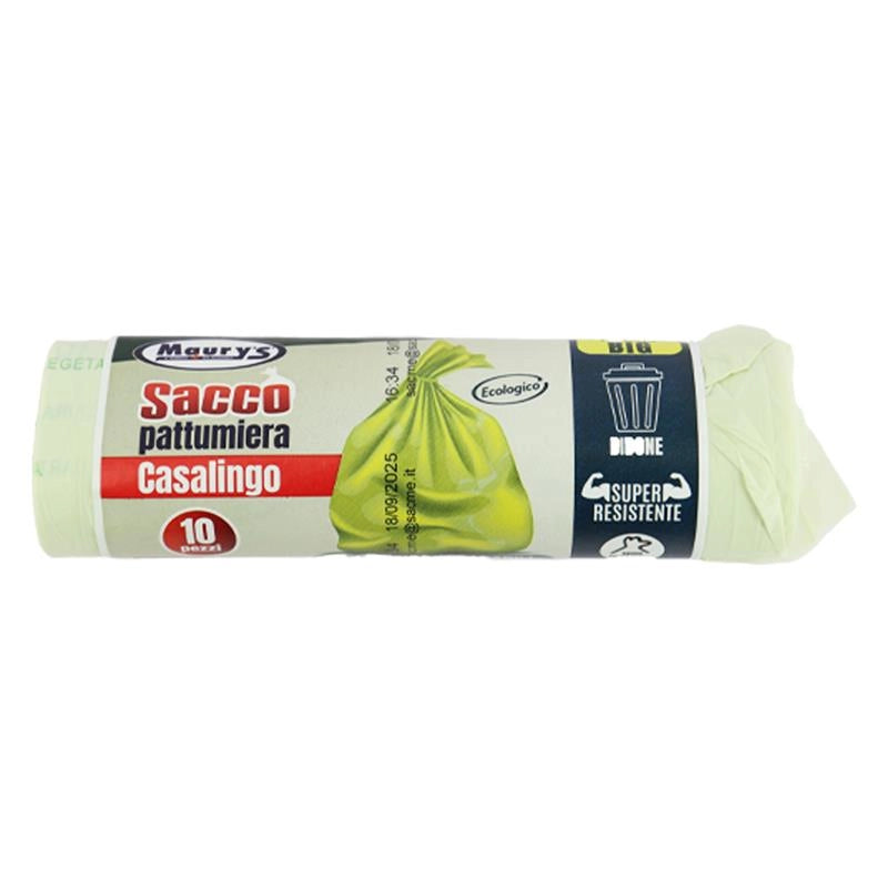 MAURY'S SACCHI PER PATTUMIERA 60X80CM IN ROTOLO DA 10 PEZZI MATERIALE BIODEGRADABILE