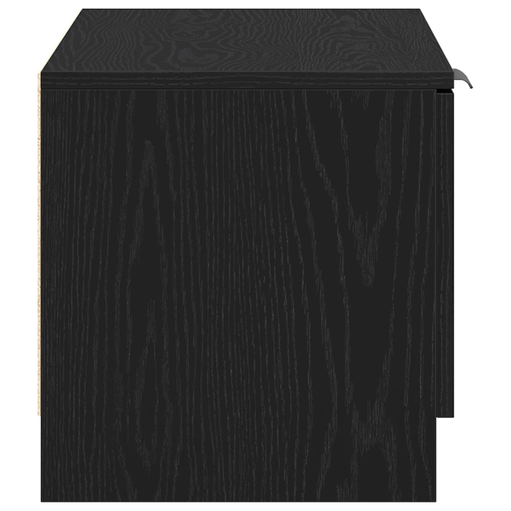 Mobile TV  2 pezzi Nero Rovere 80x35x36,5 cm Legno ingegnerizzato