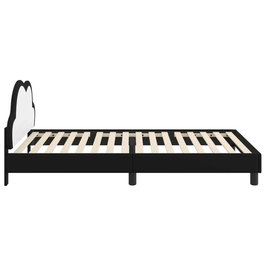 Struttura letto Bambini | Letto Infantile | Lettino con testata Nero 80 x 200 cm PU