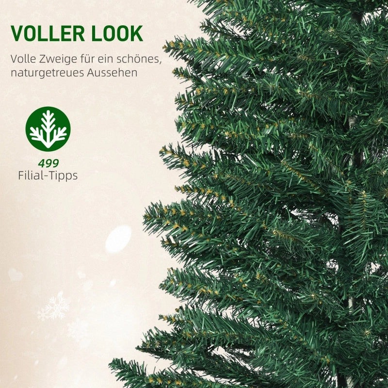 Albero di Natale artificiale, abete artificiale, con stella di Natale e supporto inclusi, 2,1 m, verde