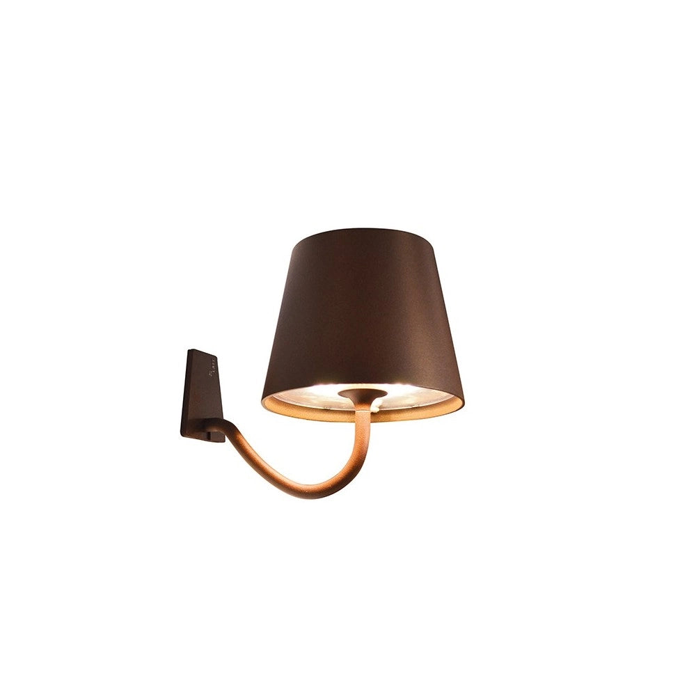 Lampada a led da Parete Poldina Corten ricaricabile e dimmerabile