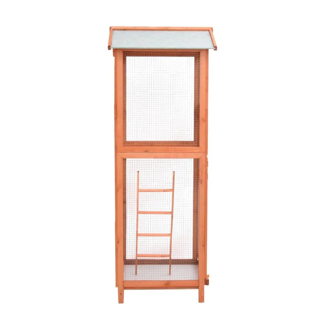 Gabbia per uccelli 68 x 62 x 166 cm in legno massello di abete 02_0000055