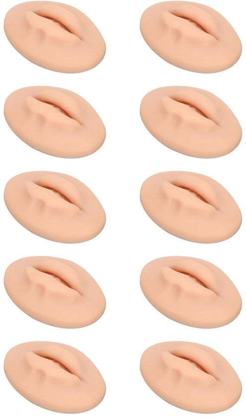 Tatuaggio Oefenlippen 10 pezzi - Lippen in Silicone - Simulazione Realistica - Facile da Colorare - Bocca Aperta - Molto Sottili e Flessibili