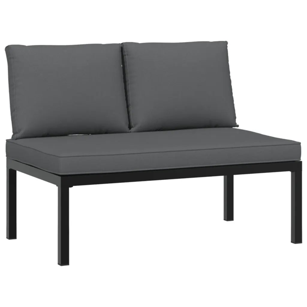 Set Divani da Giardino 3 pz con Cuscini in Alluminio Nero 3283688